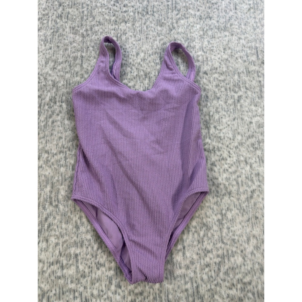Roxy Girls Aruba RG One Piece Swimsuit Purple Textured Rib ERGX103176 Size 10